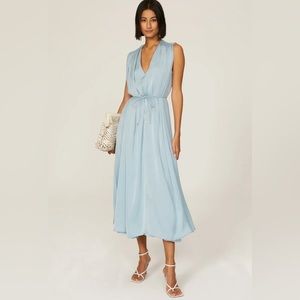 TOME Collective Blue Pleated Midi Dress Size 4 US $250